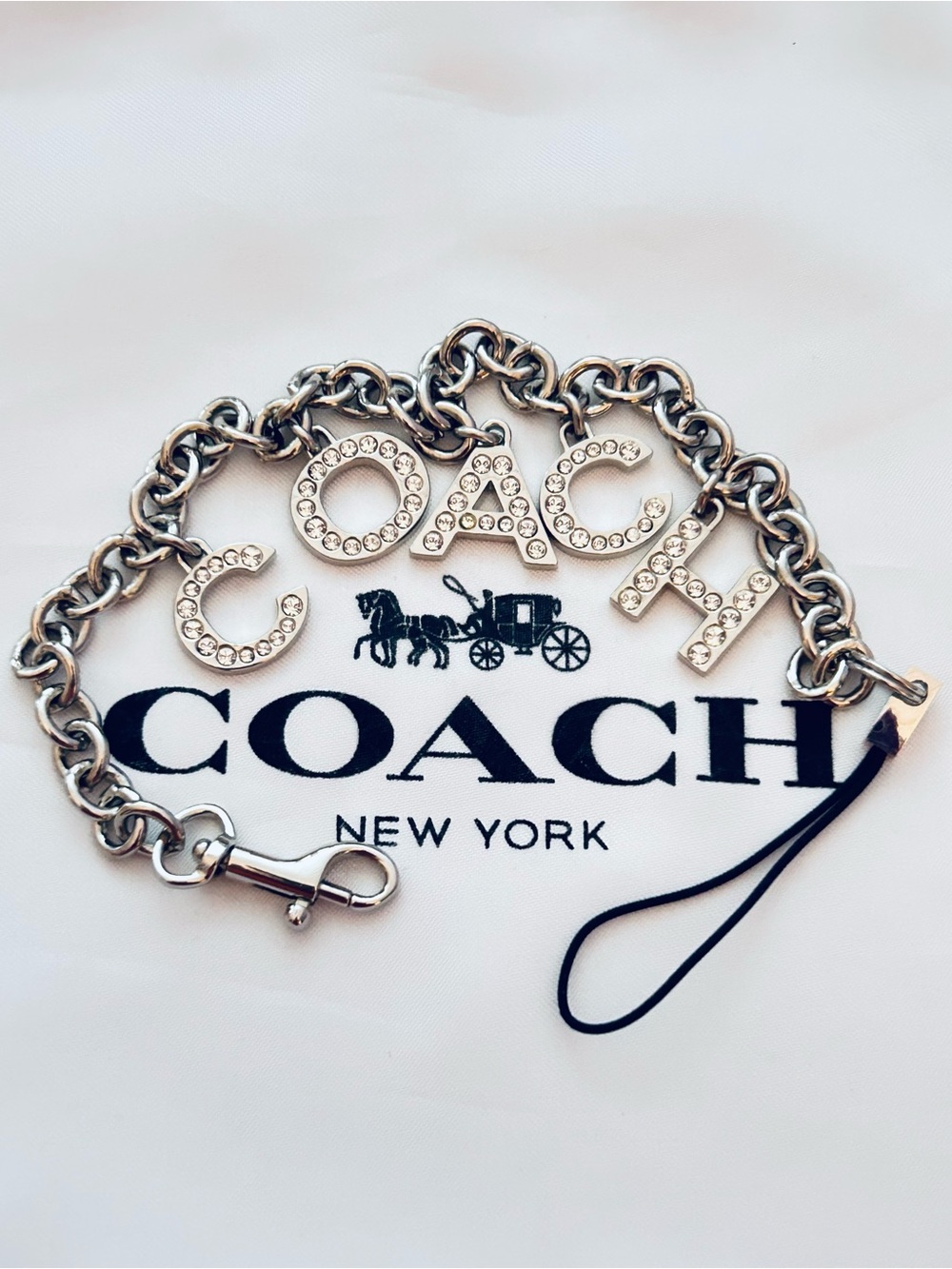 COACH Y2K Swarovski Letter Charm Bracelet/ Keychain/ Bag Charm